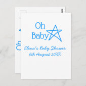 Babyblau-Babydusche - Name der Vergangenheit Postkarte (Vorne/Hinten)