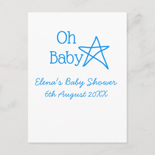 Babyblau-Babydusche - Name der Vergangenheit Postkarte (Vorderseite)