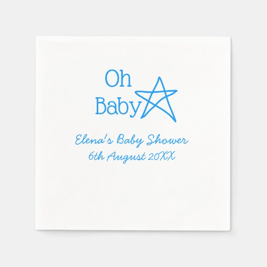 Babyblau-Babydusche - Name der Vergangenheit Serviette (Vorderseite)