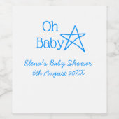 Babyblau-Babydusche - Name der Vergangenheit Weinetikett (Einzelnes Label)