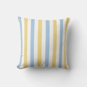Babyblau, Butteryellow und weißer Softstripe Kissen