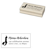 Babyblau | Chic Script Name & Custom Rücksendeadre Gummistempel (Stempel)