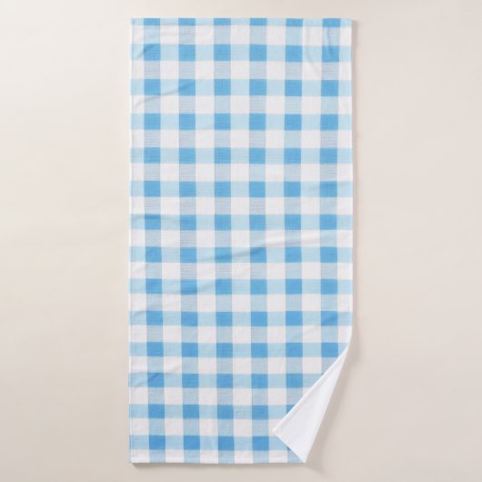 Babyblau Gingham Badehandtuch (Badehandtuch)