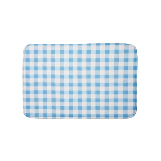 Babyblau Gingham Badematte (Vorderseite)