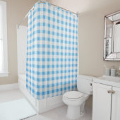 Babyblau Gingham Duschvorhang (Beispiel)