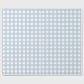 Babyblau Gingham-Muster Geschenkpapier (Flach)