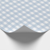 Babyblau Gingham-Muster Geschenkpapier (Ecke)