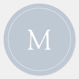 Babyblau | Hochzeitsmonogramm Runder Aufkleber