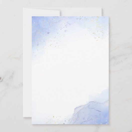 Babyblau-Hydrangeas-Dusche Einladung (Rückseite)