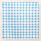 Babyblau kariert glasuntersetzer (Vorderseite)
