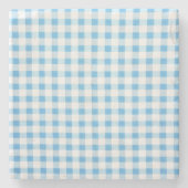 Babyblau kariert steinuntersetzer (Vorderseite)