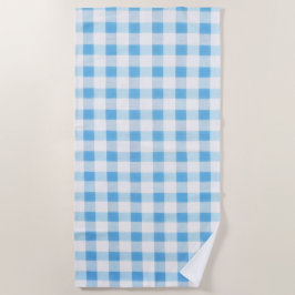 Babyblau kariert strandtuch