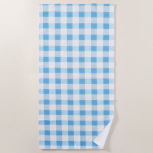 Babyblau kariert strandtuch