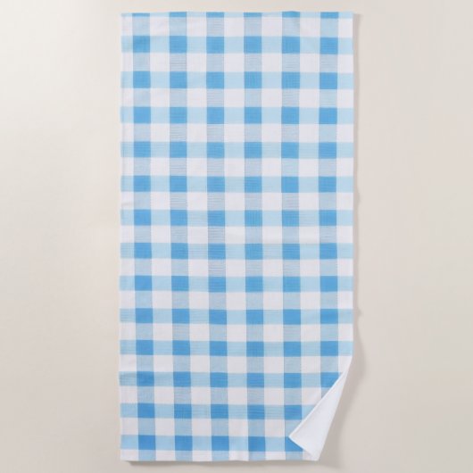 Babyblau kariert strandtuch (Vorderseite)