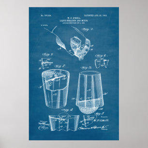 Babyblau   Patent für flüssige Strainer und Mixer Poster