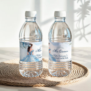 Babyblau Quinceanera-Wasserflaschenetiketten Wasserflaschenetikett