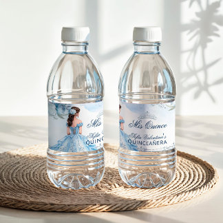 Babyblau Quinceanera-Wasserflaschenetiketten Wasserflaschenetikett