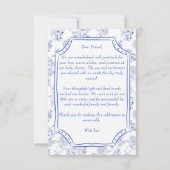 Babyblau-Rockpferde-Babydusche Dankeskarte (Rückseite)