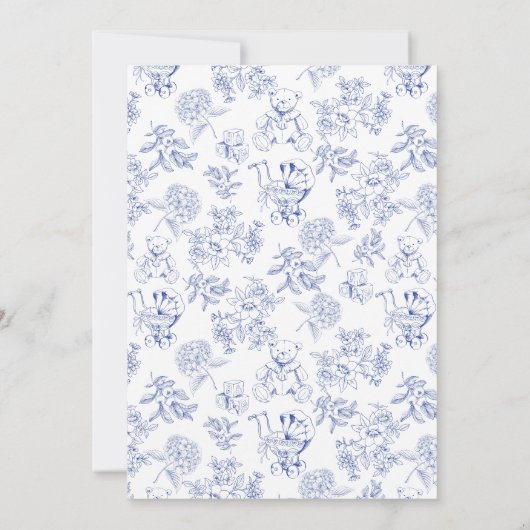 Babyblau-Rockpferde-Babydusche Einladung (Rückseite)