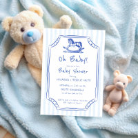 Babyblau-Rockpferde-Babydusche