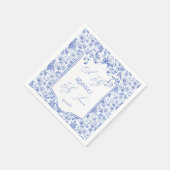 Babyblau-Toile-de-jouy-Sketch Babydusche Serviette (Ecke)