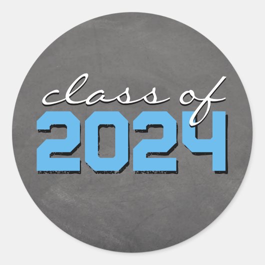 Babyblau und Weiß-Abschluss-Aufkleber Runder Aufkleber