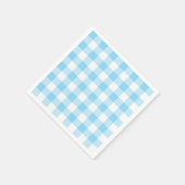 Babyblau und weiß kariert Gingham Serviette (Ecke)