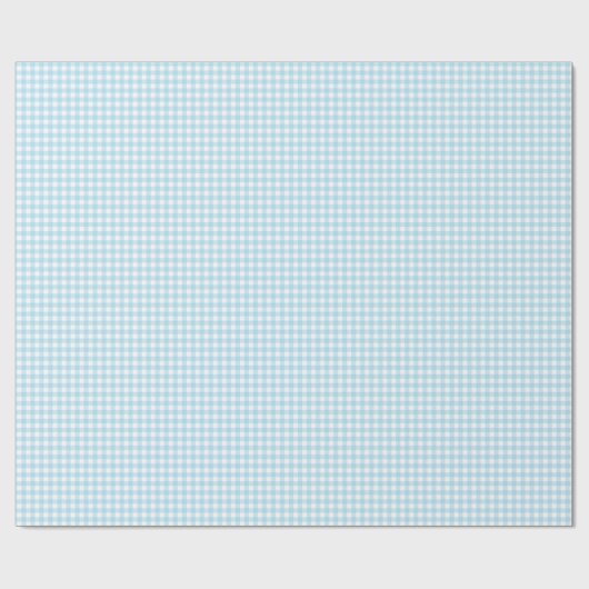 Babyblau | White Gingham Wrapping Paper Geschenkpapier (Flach)