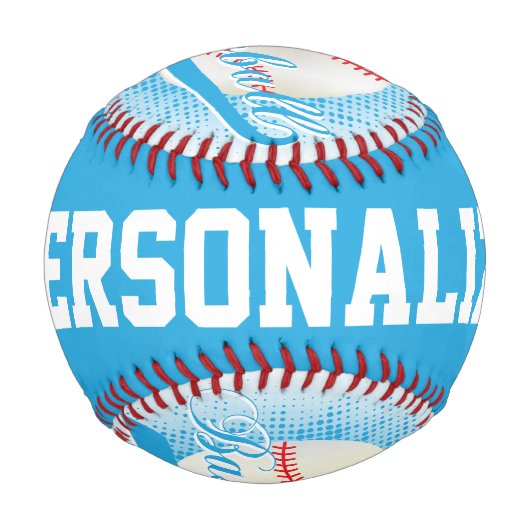 Babyblau | White Retro Baseball Sports (Vorderseite)