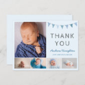 Babyblauer Geburtsankündigungskarte Foto Postkarte (Vorne/Hinten)