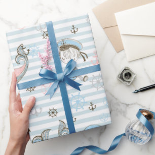 Babyblauer Seemann Geschenkpapier