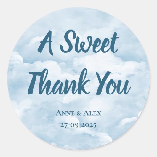 Babyblue Wedding - Save the Date Runder Aufkleber (Vorderseite)
