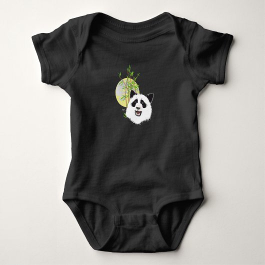Babybody mit grossem Panda Baby Strampler (Vorderseite)