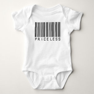 Babybody "PRICELESS" Barcode Schwarz engl. Baby Strampler