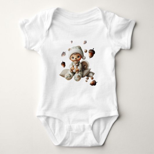 Babybodyanzug mit Eichhörnchen Baby Strampler (Vorderseite)