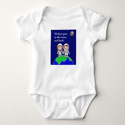 Babybodysuit mit Elternastronauten von Jo Images Baby Strampler (Vorderseite)