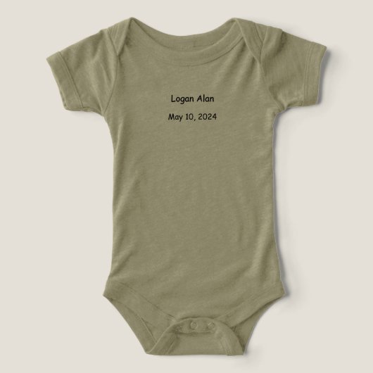 Babybodysuit mit Monogramm (Design Vorderseite)