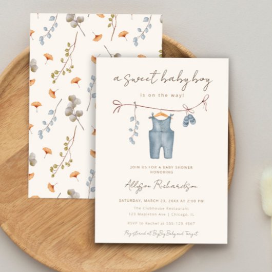 Babyboho-Babywäsche-Dusche Einladung