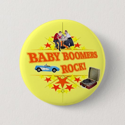 Babyboomer-Felsen Button (Vorderseite)