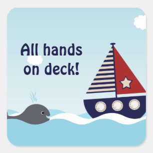 Babybootaufkleber für Kindermädchen Quadratischer Aufkleber