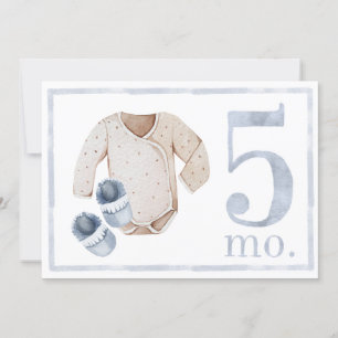 Babyboote Wasserfarben Meilenstein 5 Monate alte K Einladung