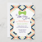 Babybow-Krawatte Onsie mit farbvollem Design Einladung (Vorderseite)