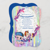 Babyboy-Bubbles & Glückwünsche-Karte Einladung (Vorne/Hinten)