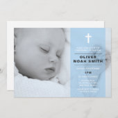 Babyboy Christening/Taufe Einladung (Vorne/Hinten)