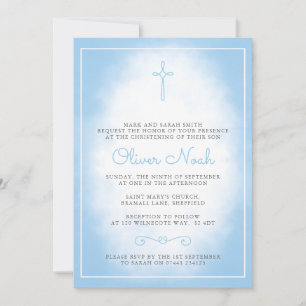 Babyboy Christening/Taufe Einladung