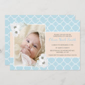 Babyboy Christening/Taufe Einladung (Vorne/Hinten)