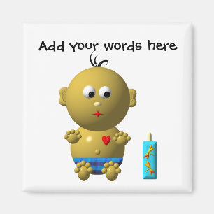 Babyboy mit Herz und 1 Flasche Magnet