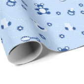 Babyboy Quilt Pattern Geschenkpapier (Rolleneckpunkt)