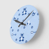 Babyboy Quilt Pattern Runde Wanduhr (Winkel)