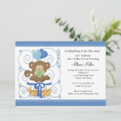 Babyboys-Dusche für Kleinkinder Einladung (Stehend Vorderseite)